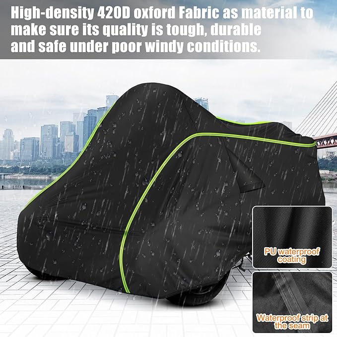 for Can-Am Spyder RT Full Cover 2010-2019, 420D Heavy Duty Waterproof Cover - Image 5