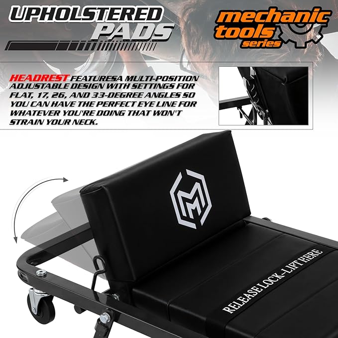 M-AUTO Heavy-Duty Convertible Mechanic Creeper, Z-Creeper 2-in-1 Creeper and - Image 8