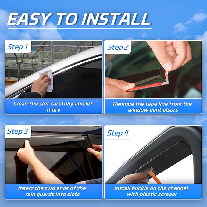 in-Channel Rain Guards for Toyota Camry 2018 2019 2020 2021 2022 2023 2024 - Image 6