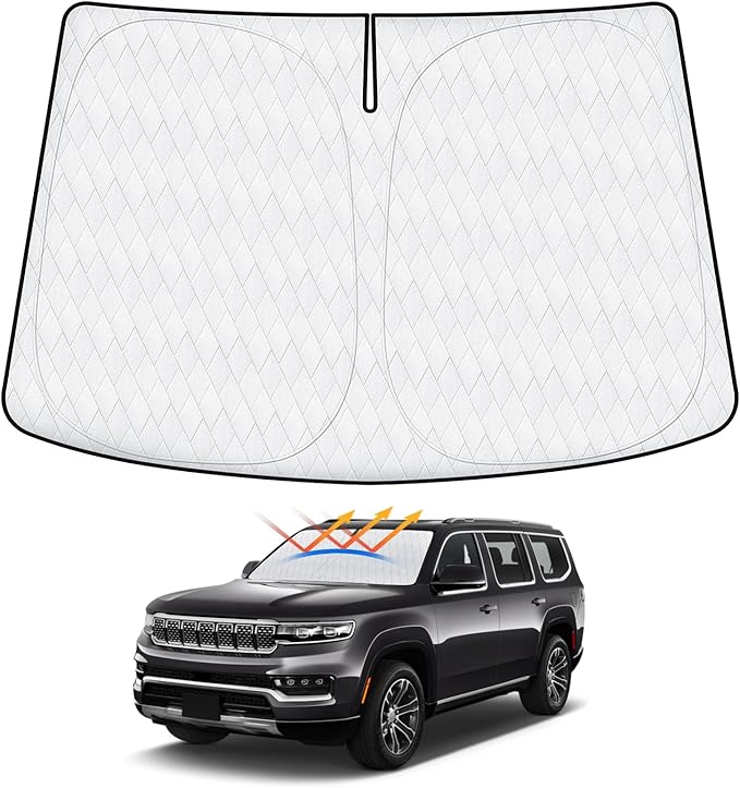 Sun Shade Fits for Jeep Grand Wagoneer 2022-2024 2025 Windshield Sunshade for by cartist