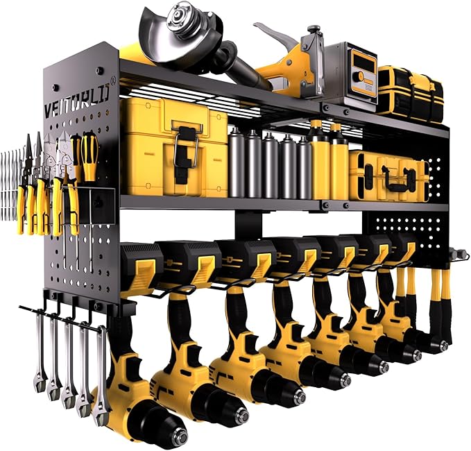 Large Power Tool Organizer Wall Mount, 3-Tier Heavy Duty Metal Loads 260 lbs by VEITORLD