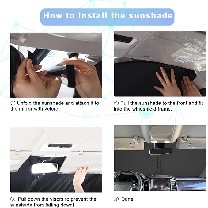 SXCY for 2018-2023 2024 BMW X3 Windshield Sunshade for 2021-2023 2024 X3 - Image 7