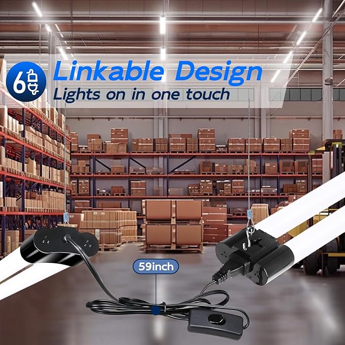 hykolity 6 Pack 4FT Linkable LED Shop Light, Utility Shop Light Fixture - Image 4