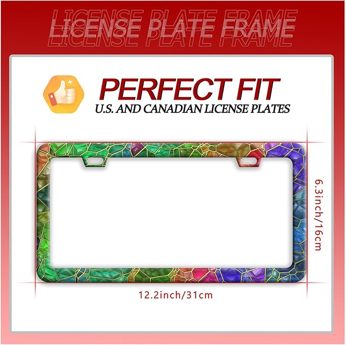 Colored Gemstone Patterns License Plate Frame Funny License Plate Frames - Image 7