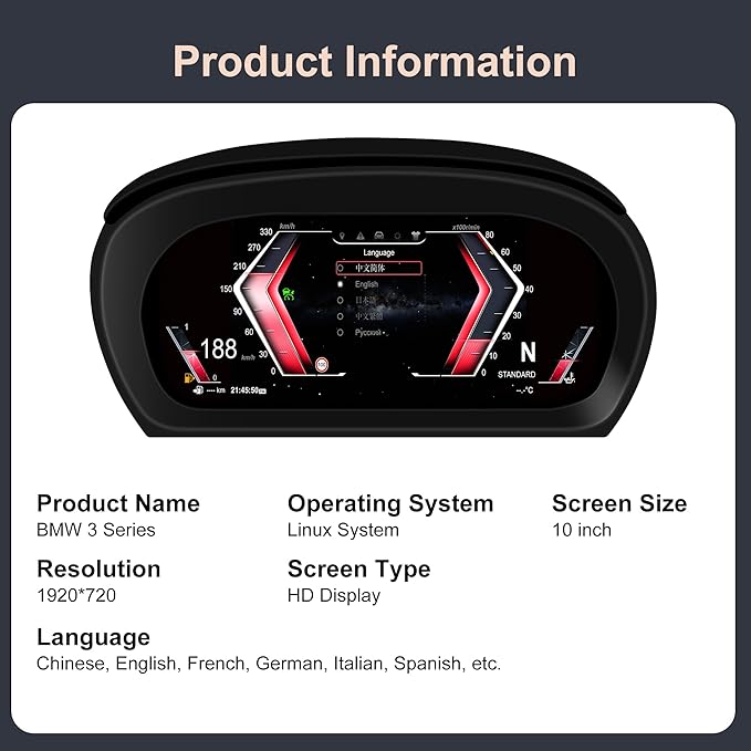 Speedometer Instrument for BMW E90 E91 E92 E93 2005-2012 CCC CIC, 10 inch Linux - Image 5