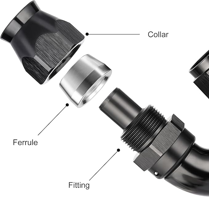 EVIL ENERGY 10AN 180 Degree PTFE One Piece Full Flow End Hose Fitting Aluminum - Image 2