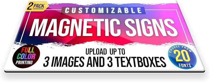 2-Pack, 30 mil Customized Vinyl Car Magnets, Personalized Magnetic Sheets - Image 2