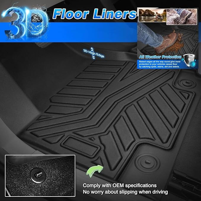 Cartist Floor Mats Fit for 2017-2024 2025 Ford F-250/F-350/F450 Super Duty Crew - Image 2