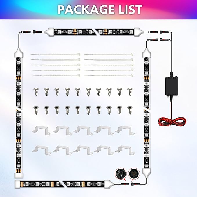 Underglow LED Lights for Cars 180 LEDs RGBI Neon Accent Strip Lights - Image 7
