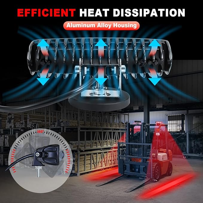2Pcs Forklift Safety Light Red, 30W Straight Line Forklift and AGV Safety - Image 4
