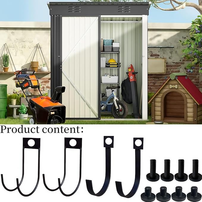 4-Pack Storage Shed Hooks for Suncast, Resin Shelf Accessory Outdoor Sheds - Image 4