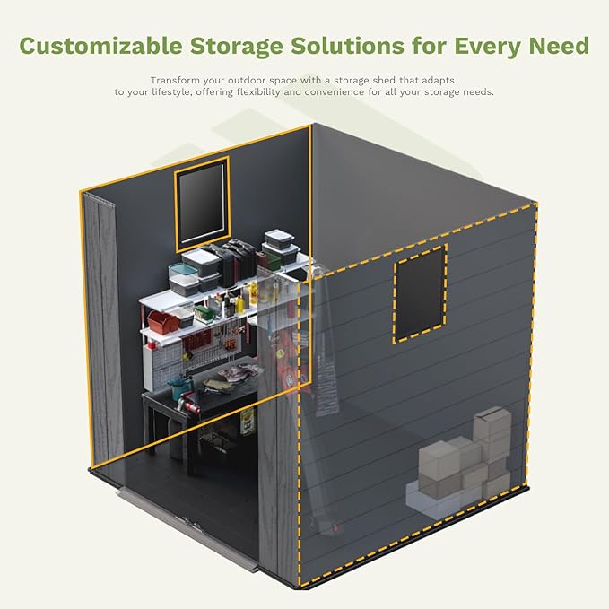 Patiowell 6 x 6 FT Plastic Outdoor Storage Shed - Image 6