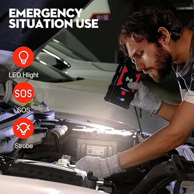 Car Jump Starter, 6000A Peak 26800mAh 12V Car Battery Starter, - Image 6