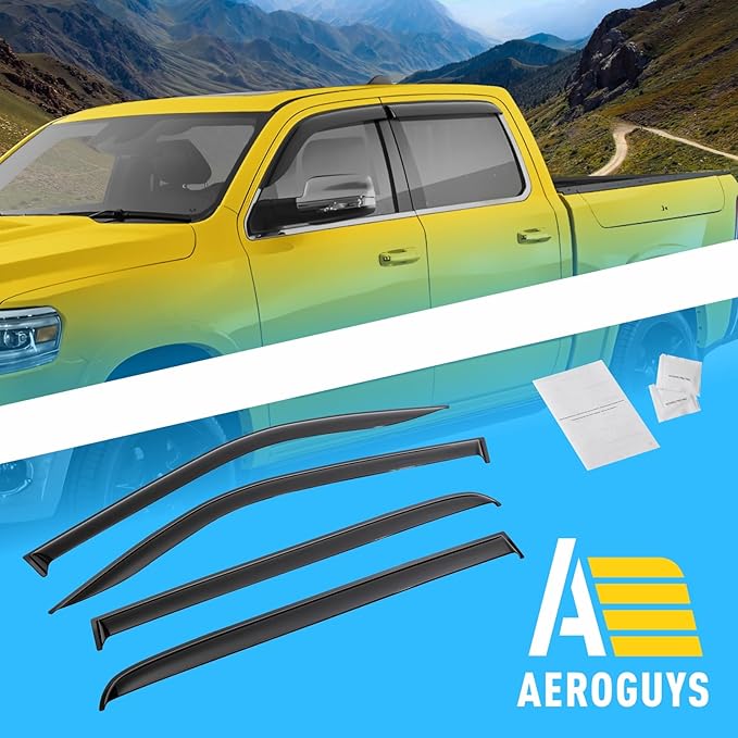 Extra Durable Window Deflectors Tape-On Window Visors Rain Guards Fit - Image 8
