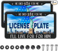 Fun License Plate Frame Cover Black and White License Plate Frames He Died by Unknown