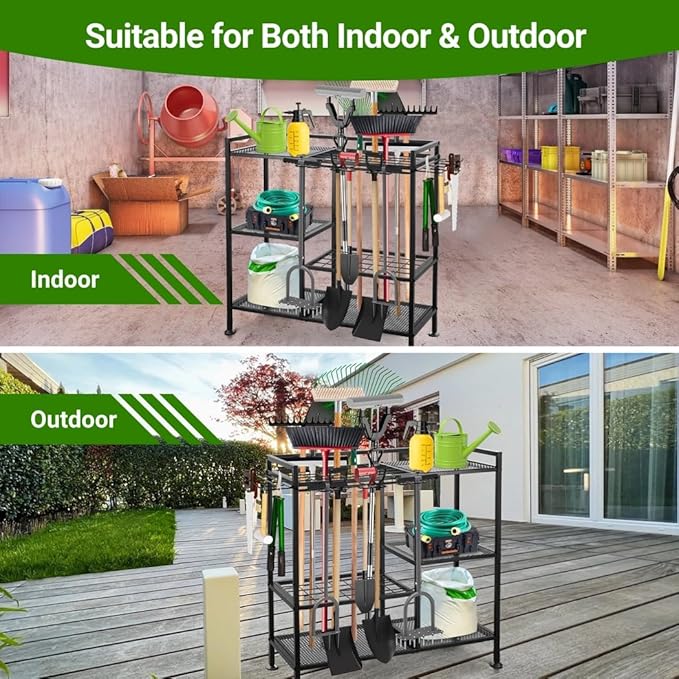 Garden Tool Organizer for Garage, 3 Tiers Garden Tool Holder - Image 5