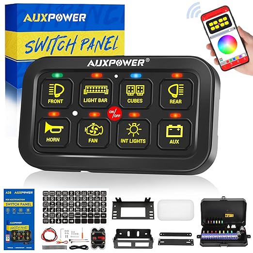 Auxpower RGB 8 Gang Switch Panel by Auxpower
