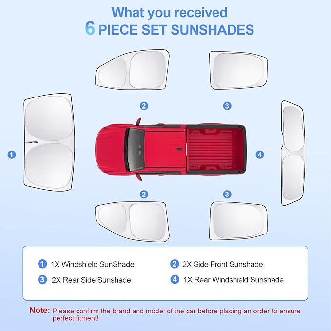 6pcs Car Window Shades for Chevrolet Colorado 2015-2022 Accessories, Windshield - Image 7