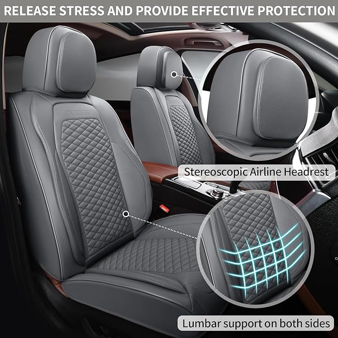 2 Packs Car Seat Covers Leather Car Seat Covers Universal Seat Covers - Image 2