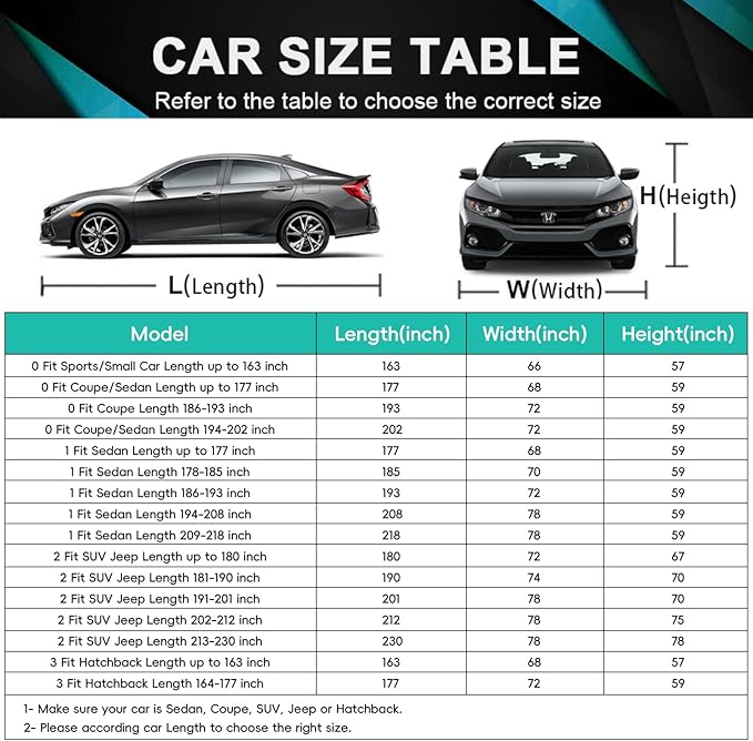16 Layers Car Cover for Coupe Sports Sedan Waterproof All Weather, Universal - Image 6