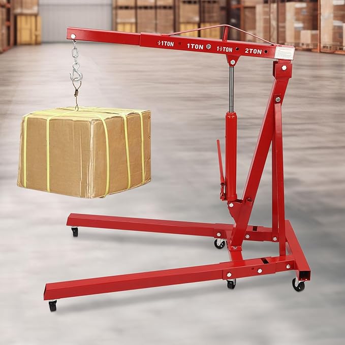 2 Ton Folding Engine Hoist Heavy Duty Carbon Steel Hydraulic Shop Engine Crane - Image 7