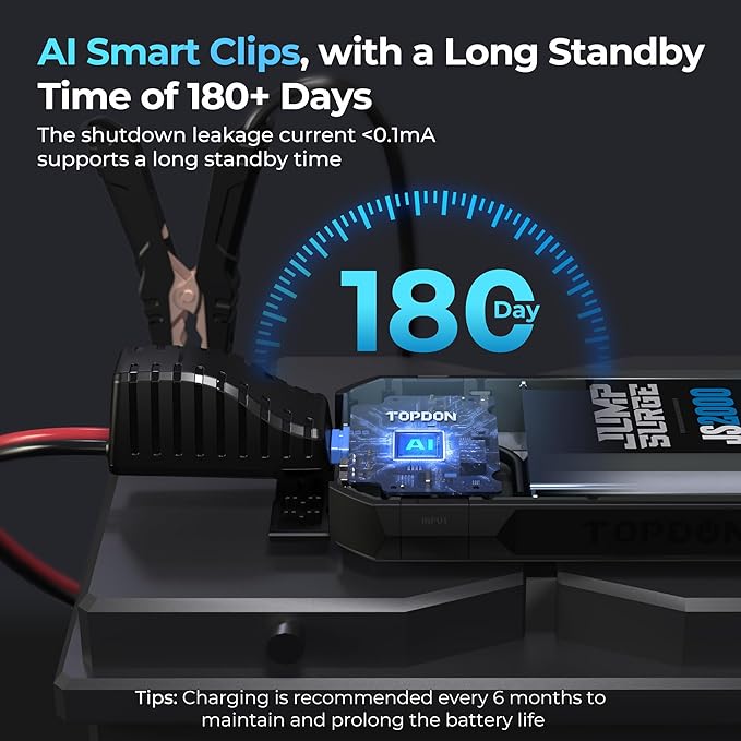 Car Battery Jump Starter, TOPDON 2000A Peak Jump Starter - Image 4