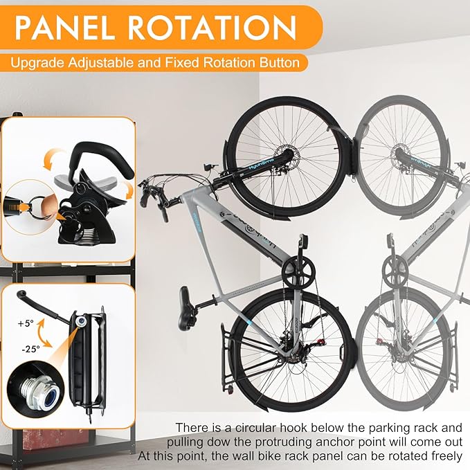 Swivel Bike Wall Mount, Bike Wall Hanger and Hooks, Hanging Bike Rack - Image 4