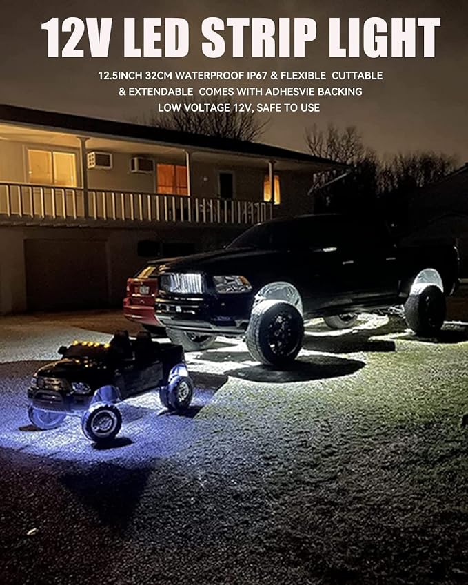 Keiurot 12V Led Light Strip 32CM Waterproof White Led Strip Lights - Image 2