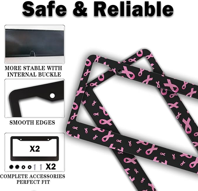 License Plate Frames for Men Black Powder Car License Plate Frame for Women - Image 4