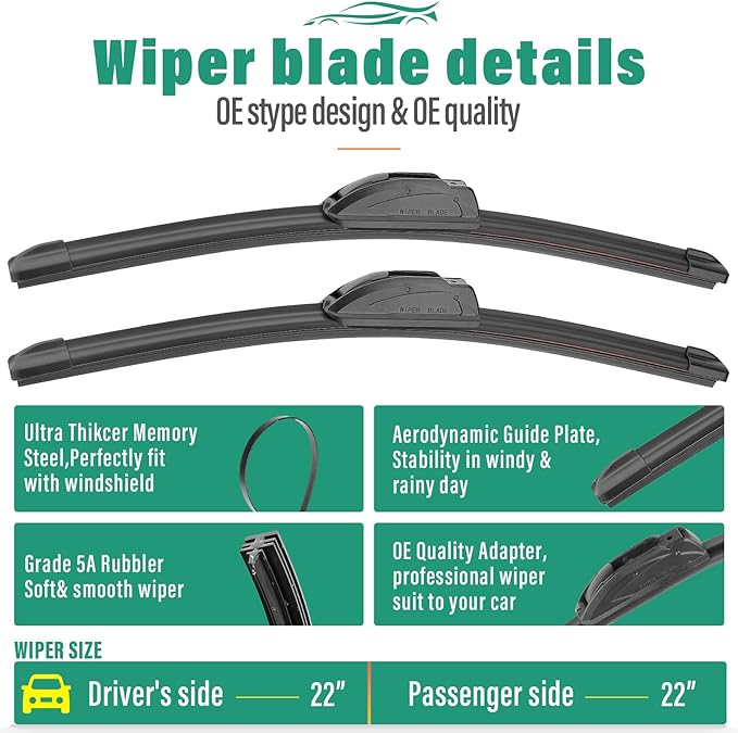 22" 22" 12" Windshield Wiper Blades Replacement - Image 3