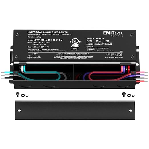 EMITEVER Dimmable Led Driver, 80W AC 110V-277V to DC 24V Transformer, 5-in-1 - Image 2