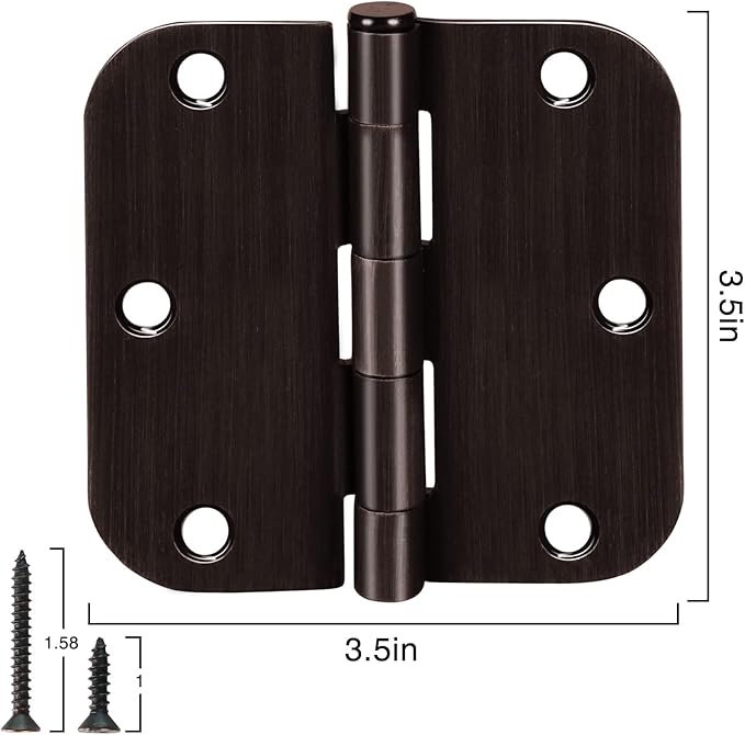 3 Pack 3 1/2 Inch Door Hinges Oil Rubbed Bronze 3.5 Inch Black Interior Hinge - Image 5