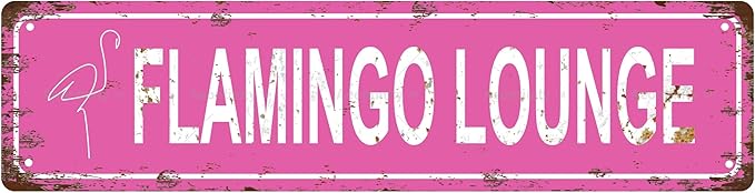 FLAMINGO LOUNGE Space Vintage Metal Tin Street Sign Bar Cafe Garage Cave Home by Unknown