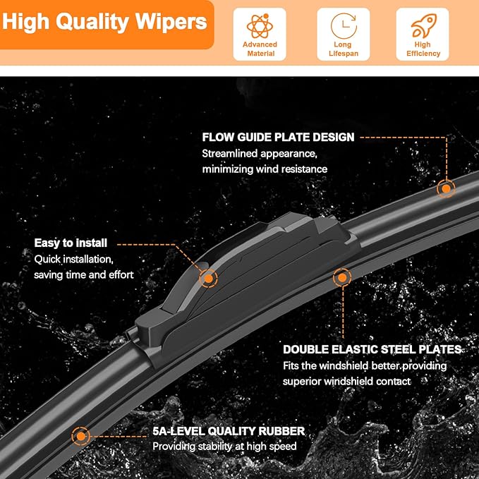 HULADAED® 24'' 21'' 10'' Windshield Wipers Replacement - Image 3
