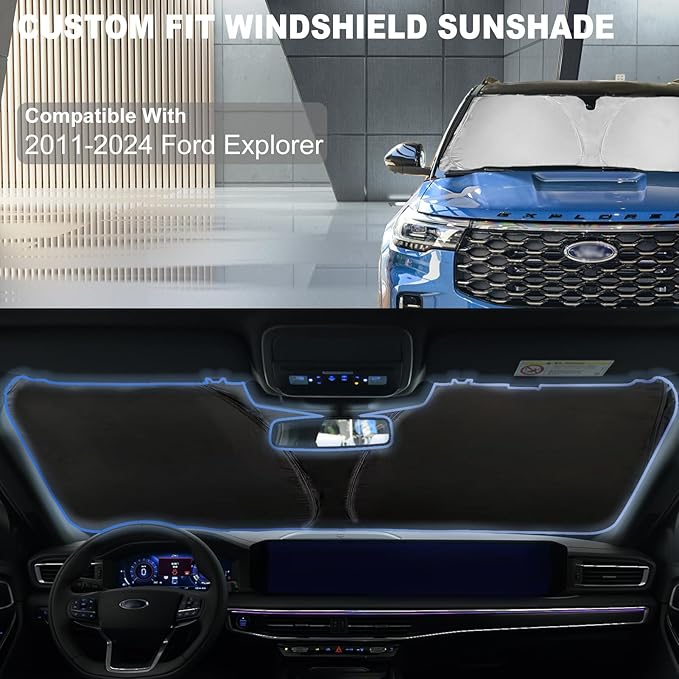 for Ford Explorer 2024 Windshield Sun Shade Window Sunshade fit - Image 6