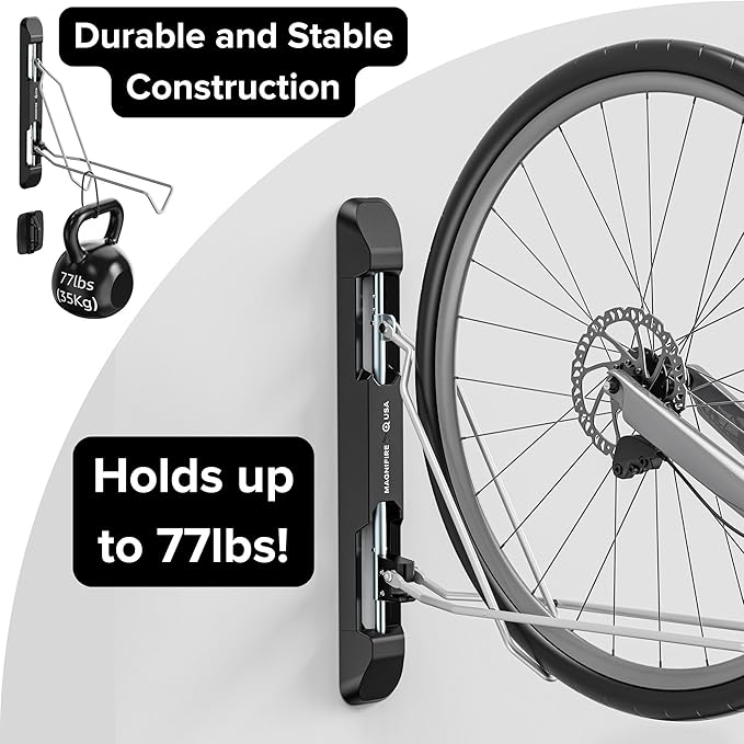 Bicycle Rack for Garage and Indoor Use, Adjustable, Foldable Bike Rack Set of 2 - Image 2
