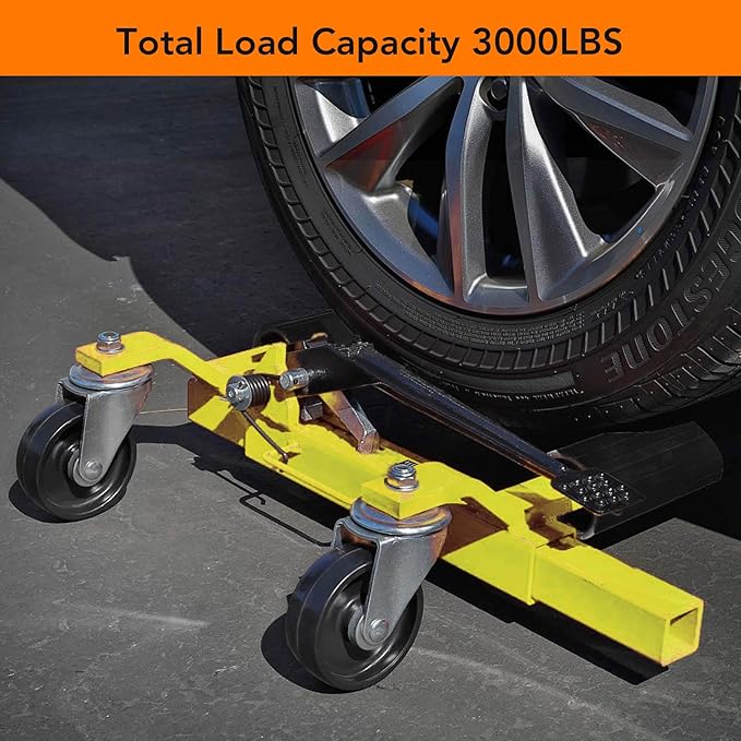 4 Pcs Car Wheel Dolly with Hydraulic Tire Jack, 1500LBS Capacity Trailer Dolly - Image 3