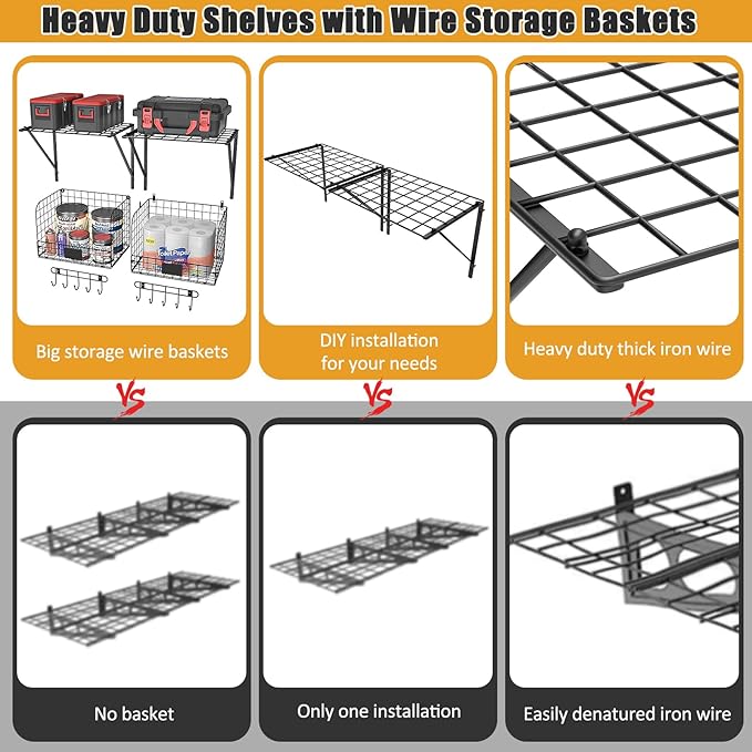 2 Pack Garage Shelves Wall Mounted - Image 8
