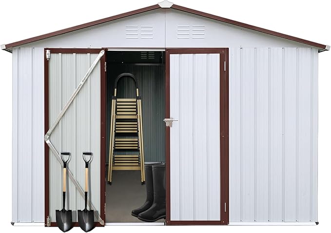 12 x 10 FT Metal Garden Shed, Outdoor Storage Shed by Hipicute