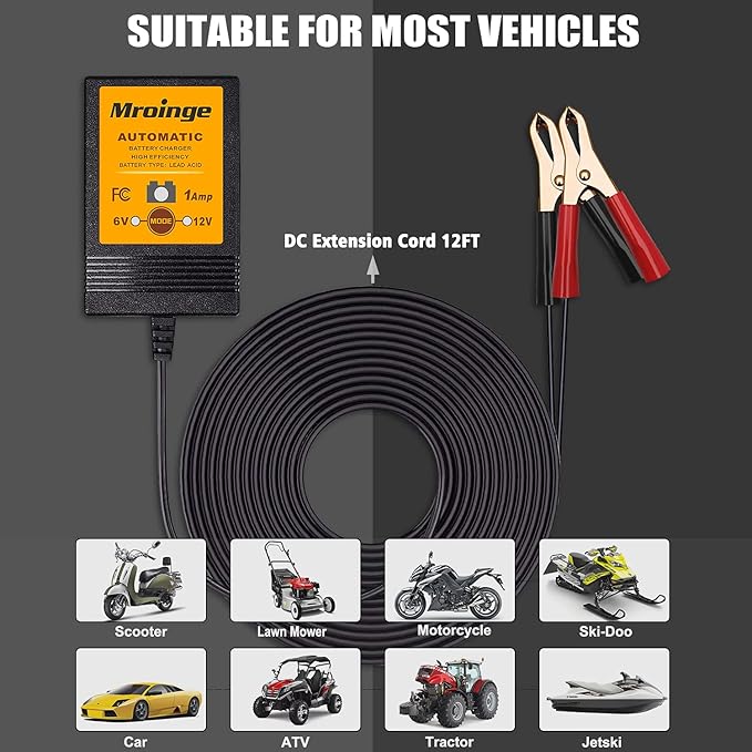 MBC016, 6V / 12V 1A Fully Automatic Trickle Battery Charger/Maintainer - Image 5