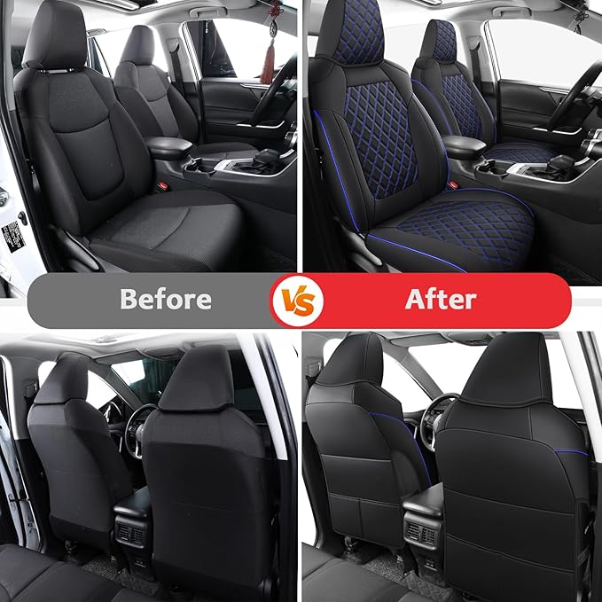 MIROZO Seat Covers for Rav4 Non-Hybrid, Faux Leather Car Seat Covers Compatible - Image 5