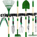 Mop and Broom Holder Wall Mount 4 Racks and 5 Hooks Broom Organizer Storage by Aneder