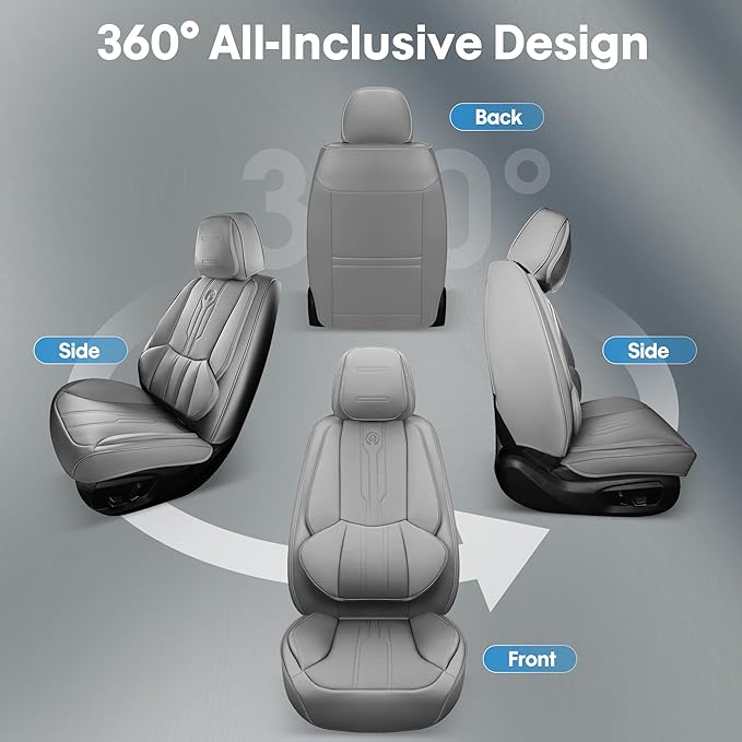 AOOG Front Seat Covers, Car Seat Covers Front Seats, Leather Seat Covers - Image 7