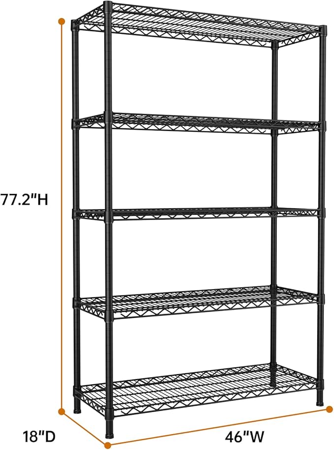 SINGAYE 5 Garage Heavy Duty Shelving Unit Kitchen Pantry Close Home Organizers - Image 3