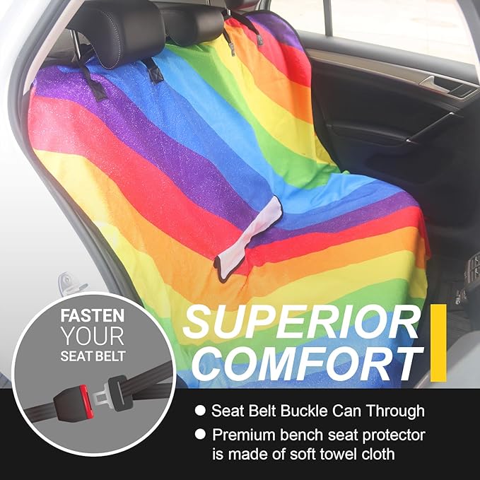 Back Seat Cover for Car Trucks Van SUV, Waterproof Rear Bench Towel Seat Covers - Image 2