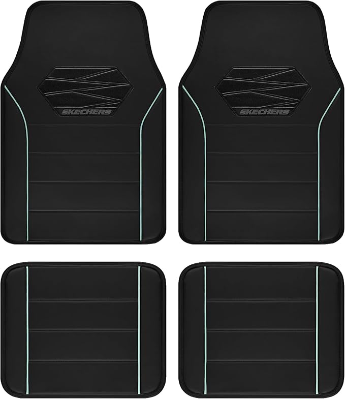 Skechers Memory Foam Car Mats, Leather Piping Car Floor Mats by Skechers