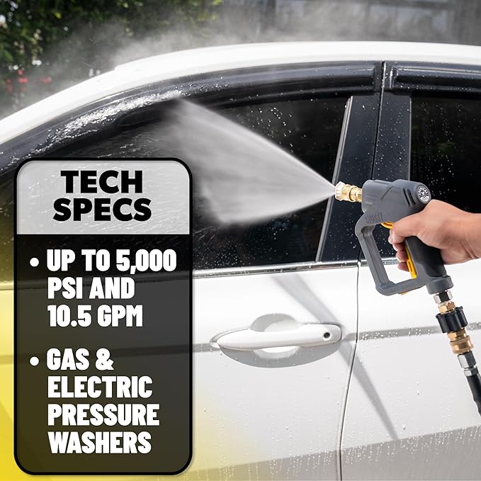Chemical Guys EQP402 Snubby Pressure Washer Gun, Foam Cannon Attachment - Image 7
