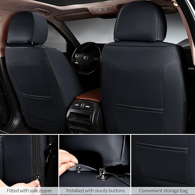 Car Seat Covers Full Set Leather Seat Covers Automotive Seat Covers Universal - Image 3