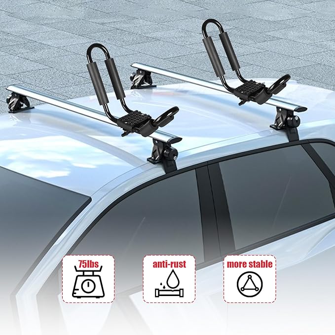 FORWODE Heavy Duty Kayak Roof Rack, 1 Pair J-Bar Kayak Rack - Image 5