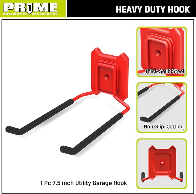 Prime 1 PR1ME Heavy Duty Wall Mount Hook, 7.5 inch Utility Wall Storage Hook - Image 2